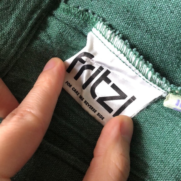 SOLD Green Wide Leg Pants - Picture 5 of 6